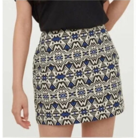 H&M Divided Mini Skirt Geometric Print Women's US 10 - Picture 1 of 7
